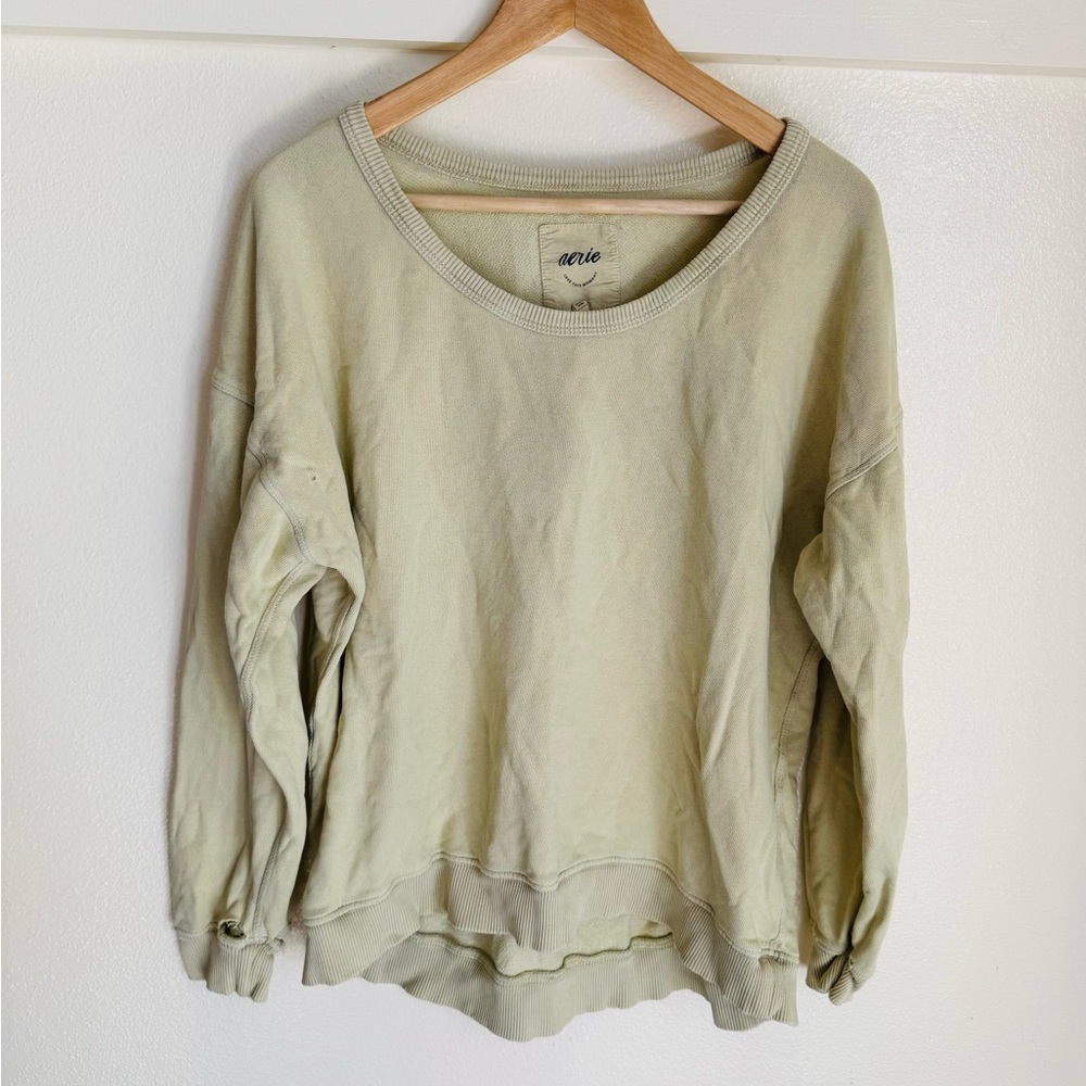 Aerie Beach Daze Sweatshirt XS Oversized Slouchy Pullover Graphic distressed - Picture 4 of 11